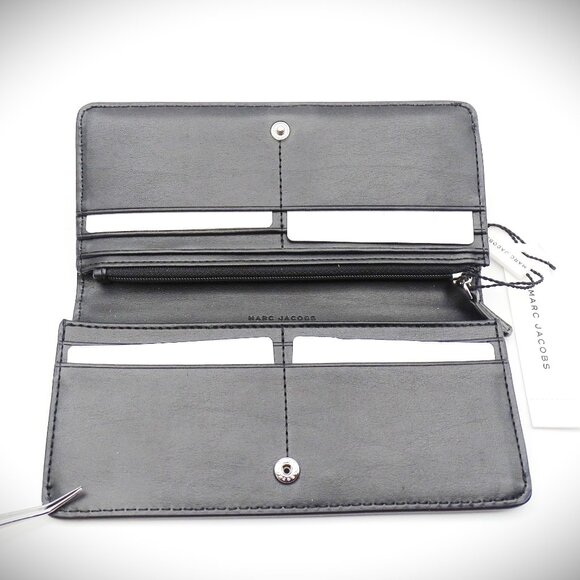 MARC JACOBS Empire City Dark Grey Leather Continental Bifold Wallet - Picture 5 of 10